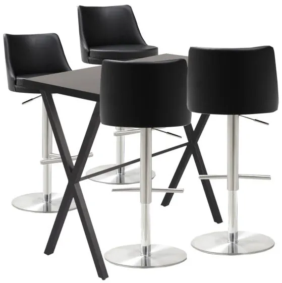 Homeville Barbord sett Grappa/Luna barkrakk svart/krom