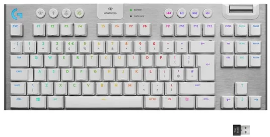 Logitech G915 TKL LIGHTSPEED Wireless GL Tactile - Gaming Tastatur - Uten Numpad - Nordisk - Hvit