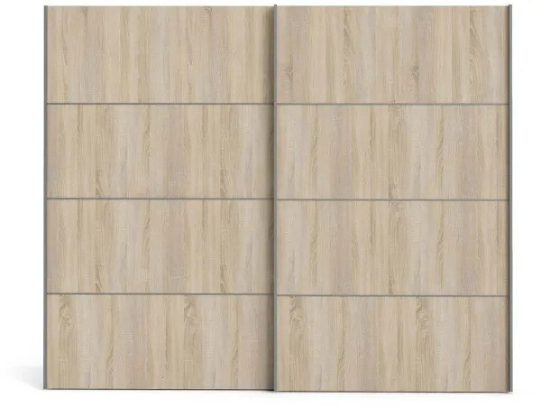 TVILUM Verona Skyvedørsskap - eik/hvitt tre, 2 skyvedører, bred