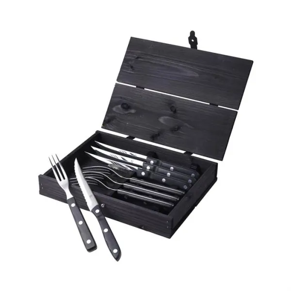 Gense Old farmer steak-/grillbestikk 8 deler - Svart/stål