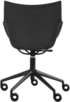 Kartell Q/Wood Kontorstol Sort/Sort Tre med Sort Polstring