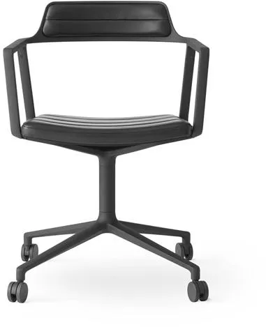 Vipp 452 Drejestol med Hjul Sort Lær