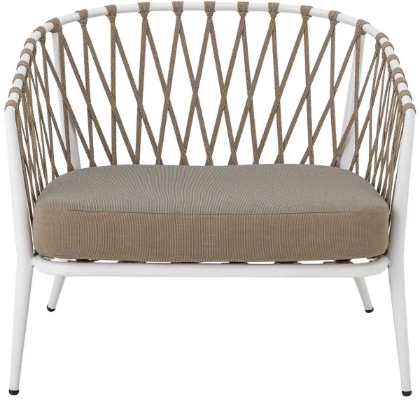 CREATIVE COLLECTION Cia loungestol til hagen, m. pute - polyester og hvitt metall