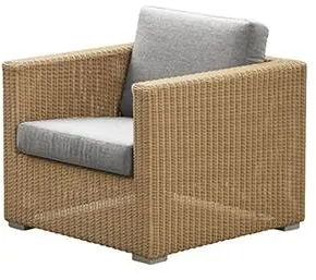 Cane-Line Chester loungestol, Natural, pute i lysegrå