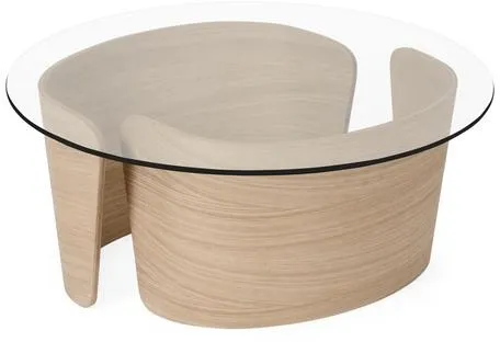 Sibast Furniture No 7 Lounge Salongbord Ø70 Lav Hvit Oljet Eik/Glass